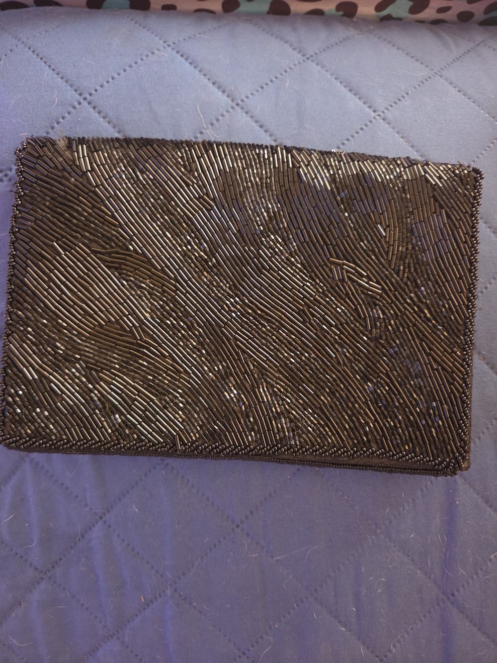 Black Beaded Rectangular Evening Clutch